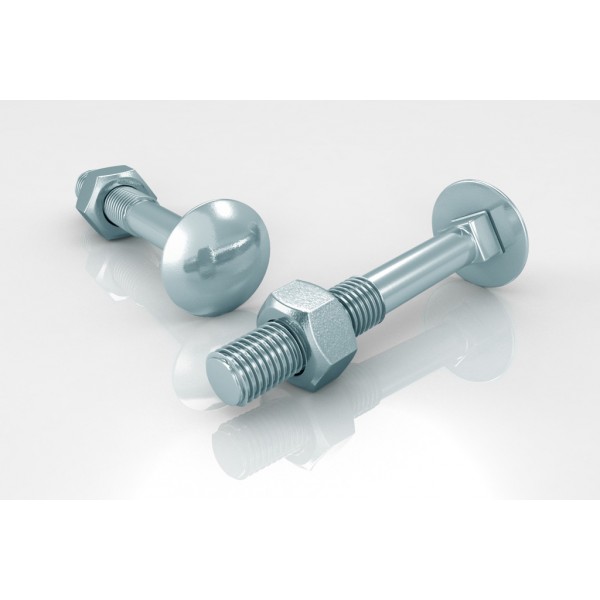 Bullone tt c/quadro m 10 x 80/29 mm zincato bianco