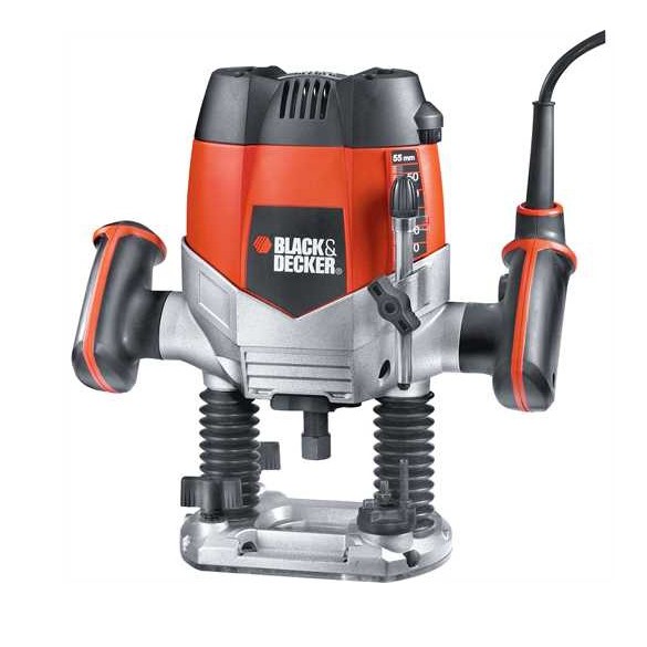 Fresatrice verticale 1200w in valigetta con 6 frese kw1200eka-qs black+decker