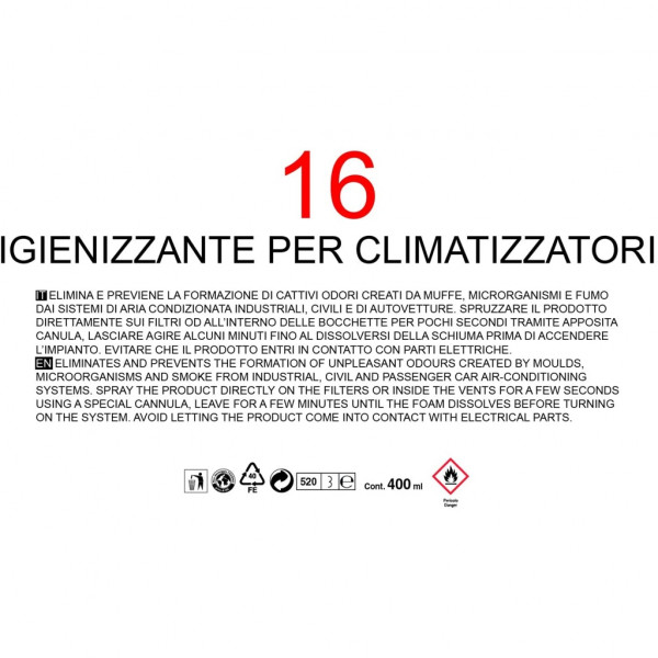 Igienizzante per climatizzatori con cannula 60 cm 400 ml VMD 16