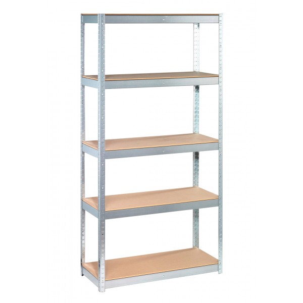 Scaffale in metallo con 5 ripiani 90x40x180 cm grigio portata per ripiano 175 kg