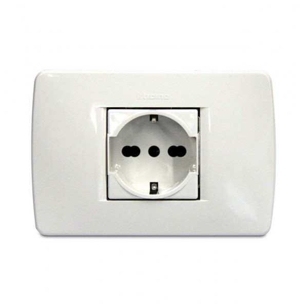 Kit luna - presa schuko 10/16a precablata col bian