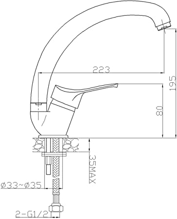 Miscelatore per lavello goplast sei 1 comando bianco