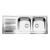 Lavello cucina 2 vasche con gocciolatoio sinistro in acciaio inox apell atmosfera 116x50 cm