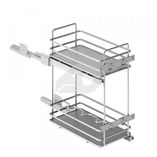 Cestello portabottiglie estraibile 2 piani Inoxa 5102EY cromato e bianco 30x50cm