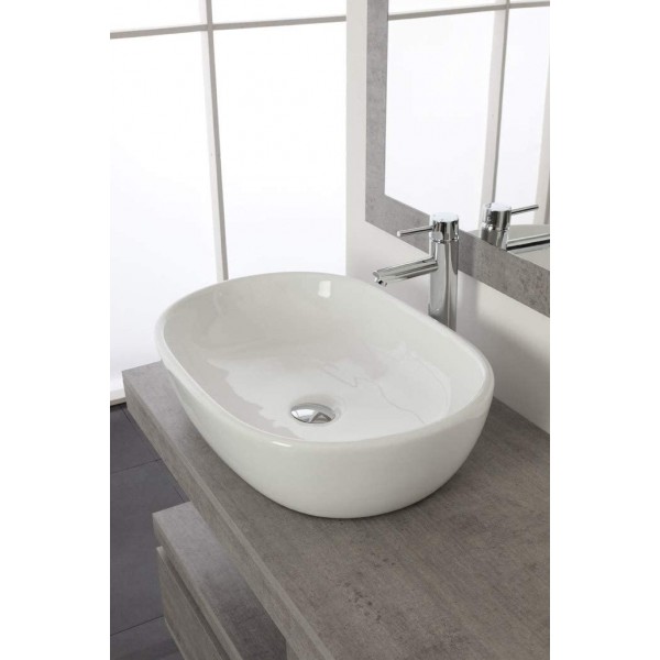Composizione bagno Fabula shelf 120 cm cemento con ciotola 60 cm