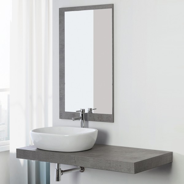 Composizione bagno Fabula shelf 120 cm cemento con ciotola 60 cm