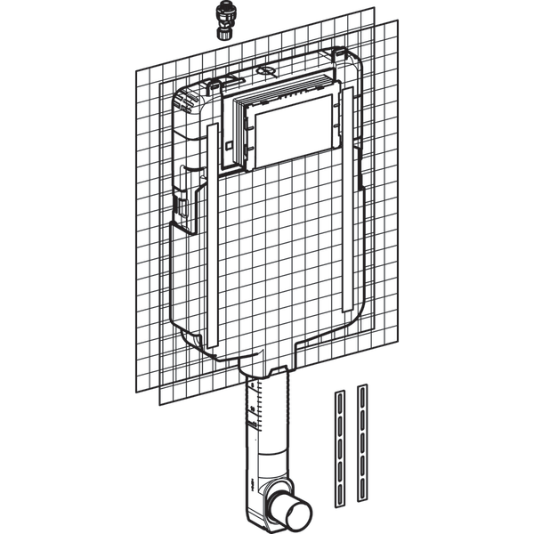 Cassetta incasso geberit per scarico wc sigma 8 - 2 tasti - 6/3 litri 