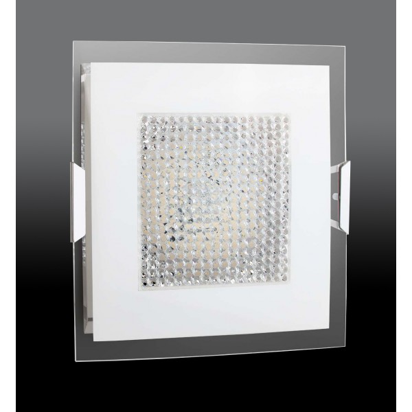 Plafoniera led luce  12w 35x35x5,5 cromo