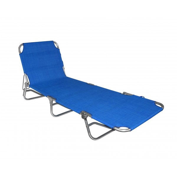 Lettino prendisole pieghevole mare 190x58x25 cm senza parasole blu