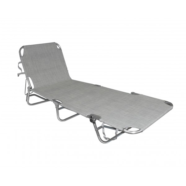 Lettino prendisole pieghevole mare 190x58x25 cm senza parasole grigio