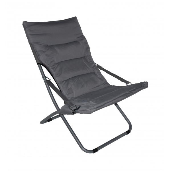 Sdraio da mare 65x80x38-96cm 1 posizione grigio