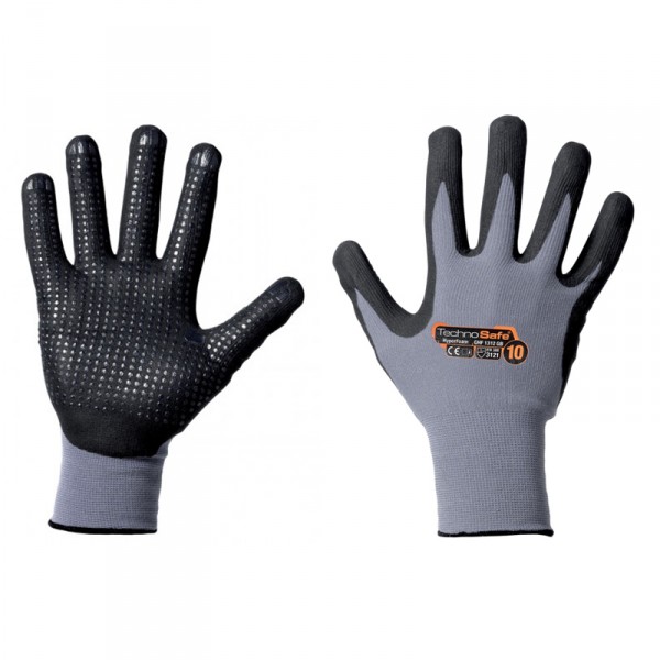 Guanto tecnico Rays filo continuo in nitrile foam taglia 8 grigio e nero