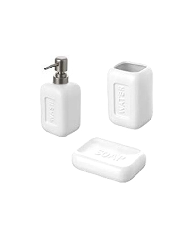 Set accessori per bagno Bingo 3 pezzi  in ceramica colore bianco