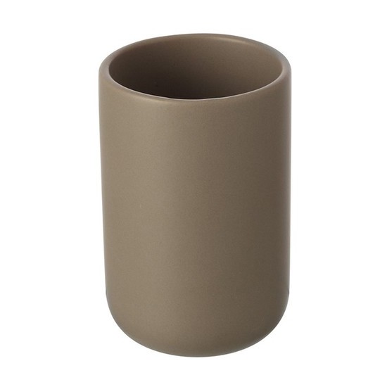 Porta spazzolino linea oslo in ceramica tortora