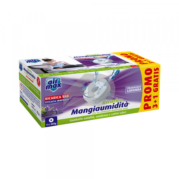 Ricarica sale Mangiaumidità Air Max D0093 profumo lavanda 450 grammi (4 pezzi)