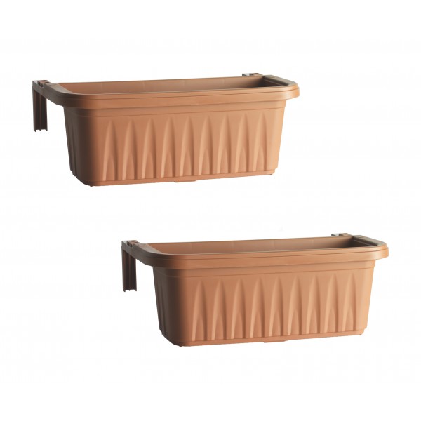 Set 2 fioriere da balcone e ringhiera rondine cm.50 terracotta 30270