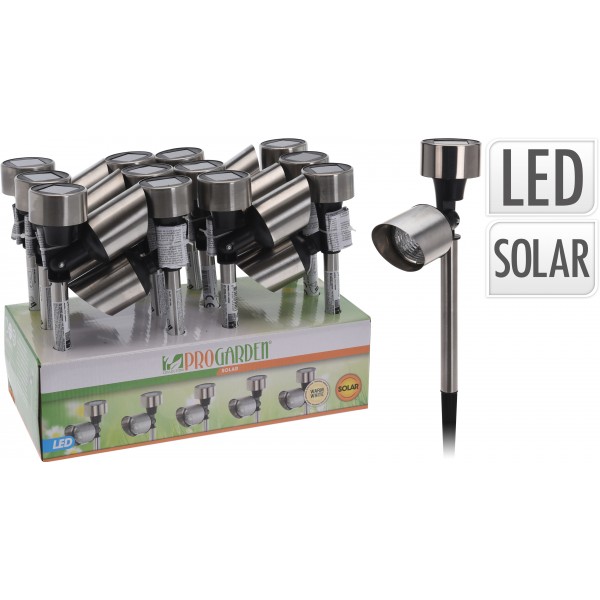 Lampada da giardino solare a led inox