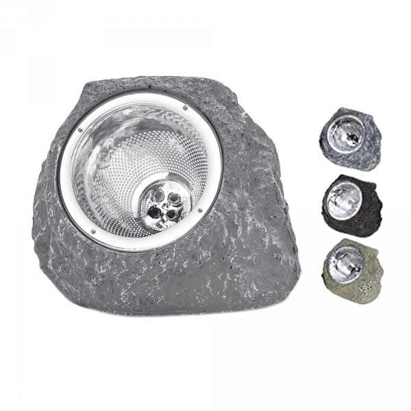 Lampada da giardino solare a led pietra 3 colori assortiti