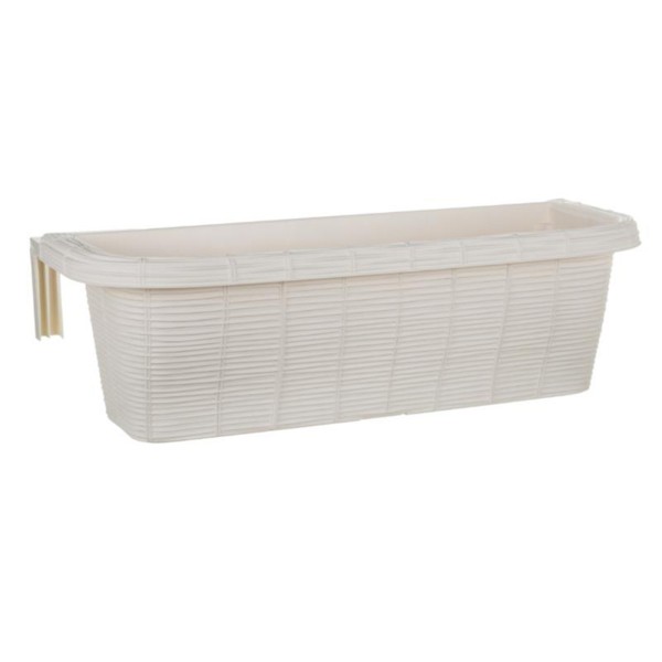 Fioriera da balcone Rondine Paglia Bama 60x20x18,5 cm colore panna