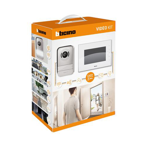 Kit videocitofono 2 fili monofamiliare bifamiliare display 7&quot; 317014 bticino