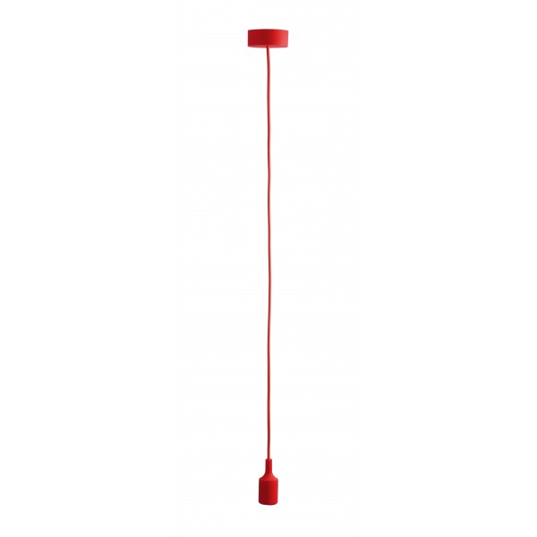 Lampada a sospensione kai in silicone 8,8 x 90 cm moderna rosso
