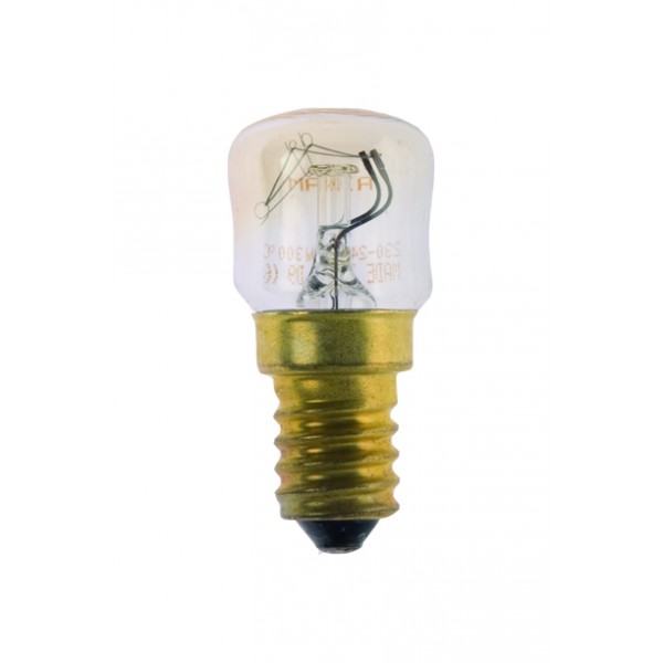 Lampada pera per forni chiara 300° g 25 w e14 l/c