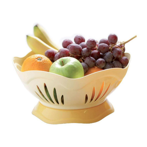 Cesta portapane e portafrutta in plastica 29,5 x 14 cm Carry Bama tortora