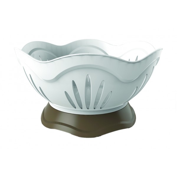 Cesta portapane e portafrutta in plastica 29,5 x 14 cm Carry Bama tortora