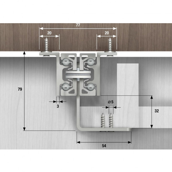 Guide ad estensione centrale Onge Alutech 9900 800-1440 mm con apertura simultanea