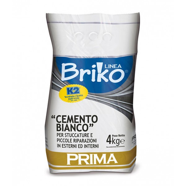 Briko k2 - cemento 4 kg bianco interni / esterni