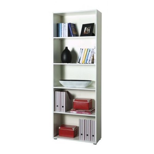 Libreria 5 ripiani regolabile 70x30x197 cm per ufficio e casa bianco