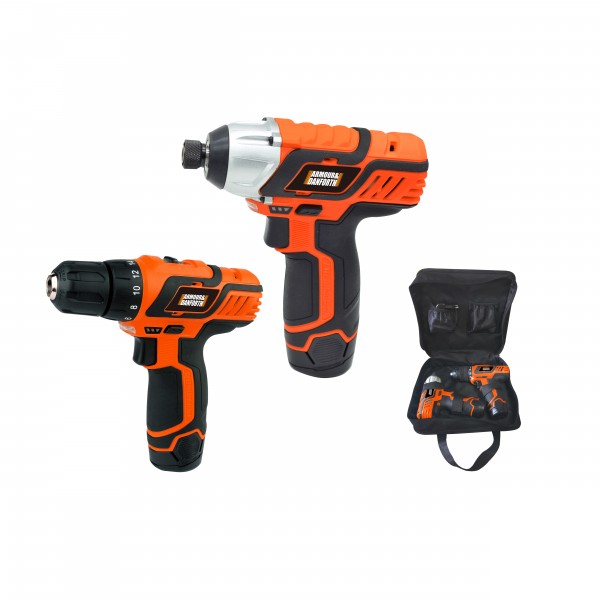 Trapano avvitatore + avvitatore ad impulsi + 2 batterie Armour and Danforth