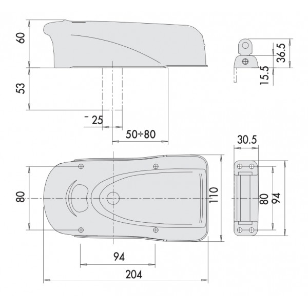 Elettroserratura ad applicare foro cilindro 50-80mm Cisa Elettrika 1.1A6130 nero