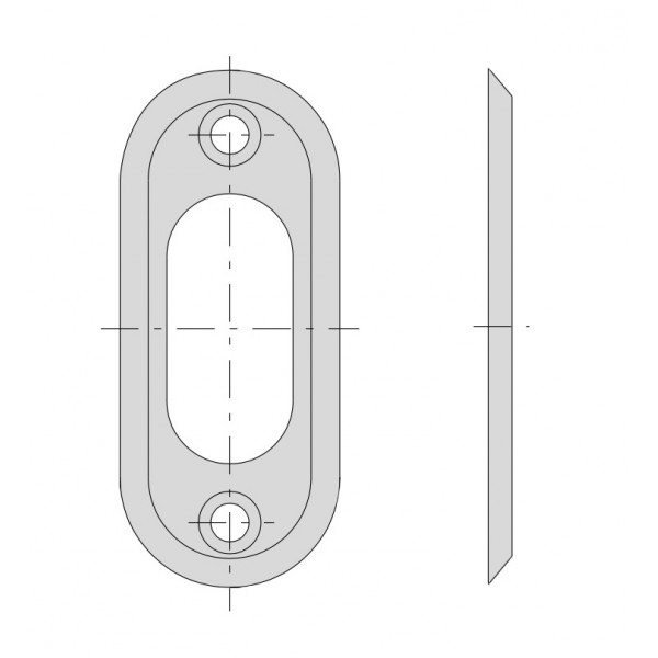 Mostrina f/ovale 23x54x2,5 mm ottonato