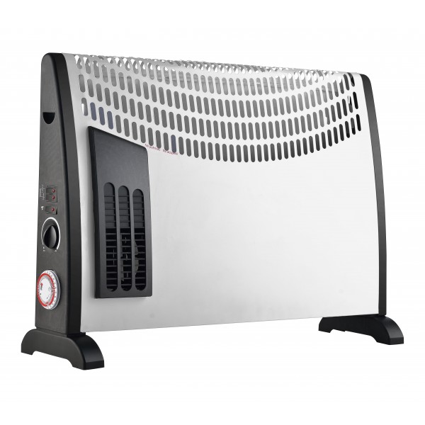 Stufa elettrica a pavimento Sovrana 750-1250 potenza 2000W con timer bianco nero