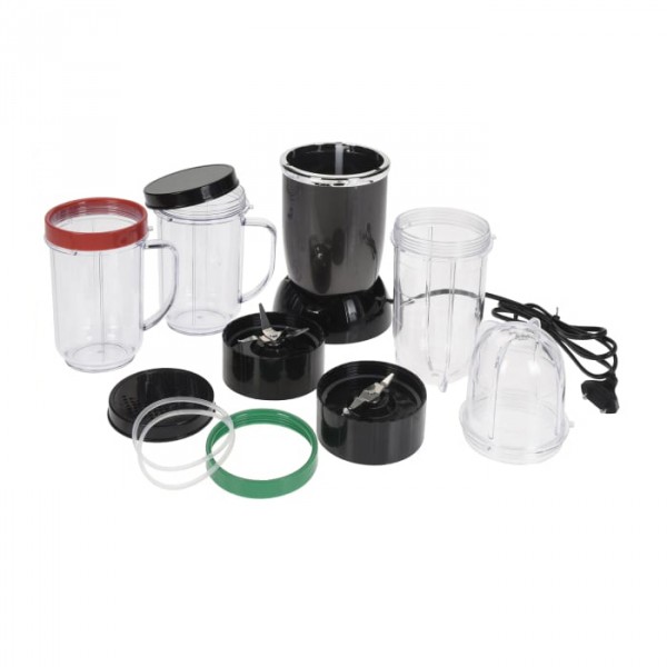 Mixer frullatore multifunzione 200 w con accessori nero