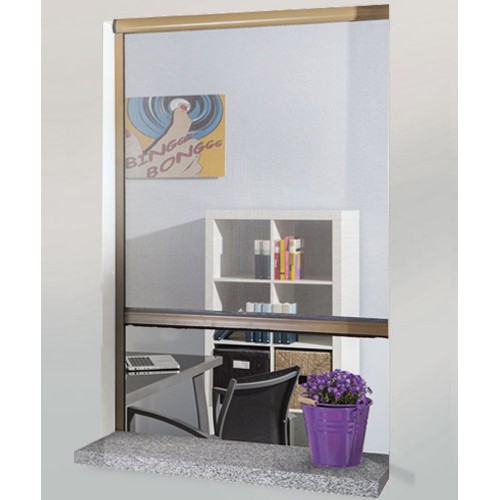 Zanzariera a rullo in alluminio 130x160 cm per finestra verticale riducibile marrone