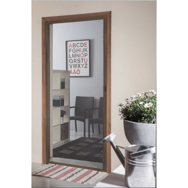 Zanzariera a rullo in alluminio 120x250cm orizzontale marrone