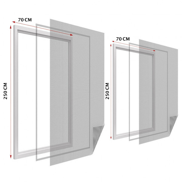 Zanzariera per finestra 140x250cm con autoadesivo nera