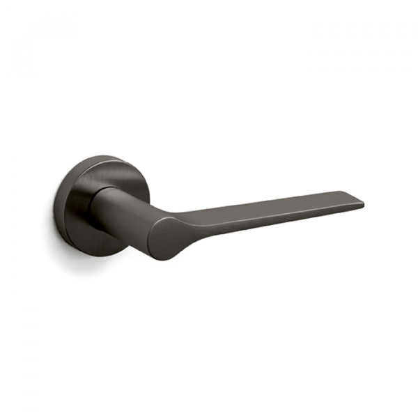 Maniglia olivari lama l m106 con rosetta e bocchetta tonde diametro 51 mm superantracite satinato per porte da interni