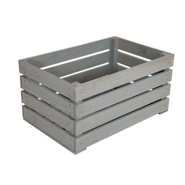 Cassetta in legno di conifera Pircher grigio cenere 600x400x300 mm