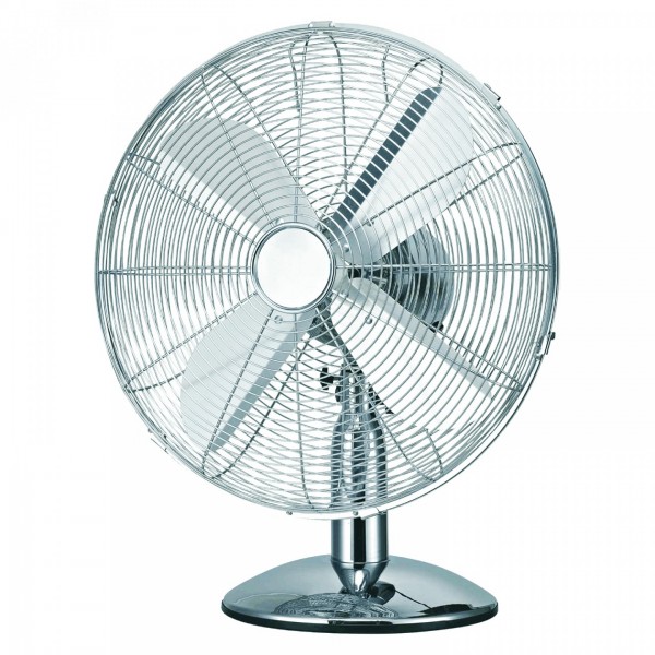Ventilatore da tavolo in metallo 3 velocita grigio cromato Vega
