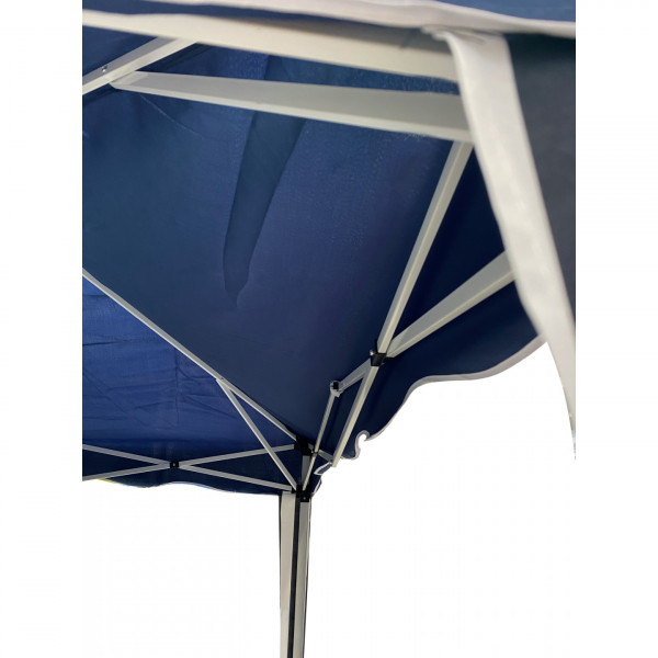Gazebo a fisarmonica richiudibile 2 x 3 metri struttura in metallo colore blu