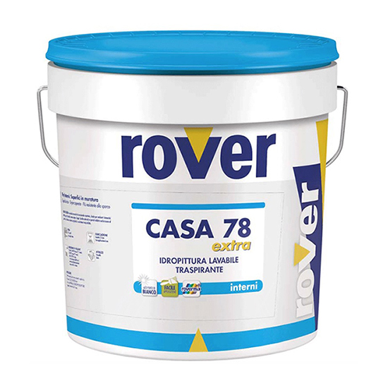 Idropittura lavabile traspirante 14 lt Rover Casa 78 Extra rover bianco opaco
