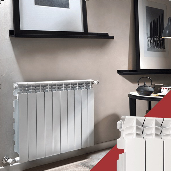 Radiatore in alluminio exclusivo interasse 600 mm 5 elementi bianco