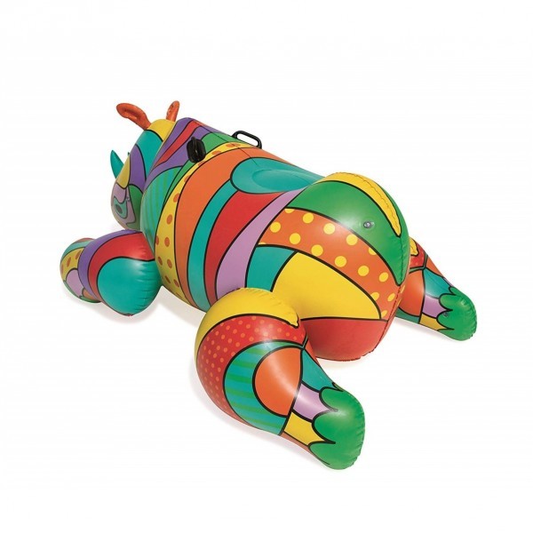 Bestway gonfiabile cavalcabile rhino pop 201x102 cm con maniglie - 41116 -