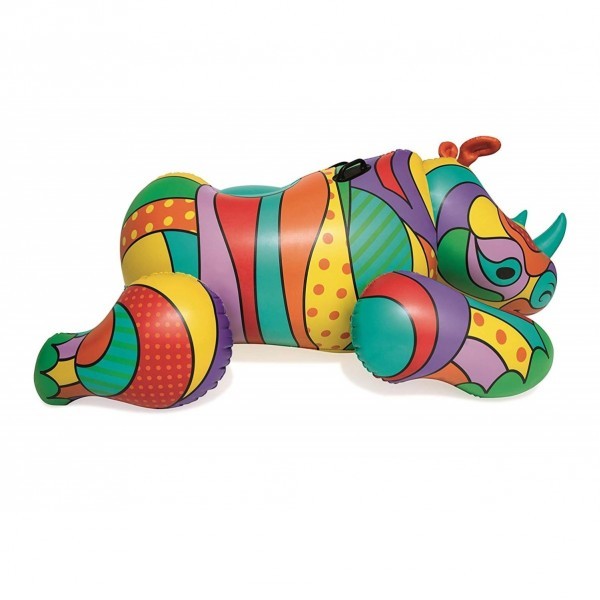 Bestway gonfiabile cavalcabile rhino pop 201x102 cm con maniglie - 41116 -