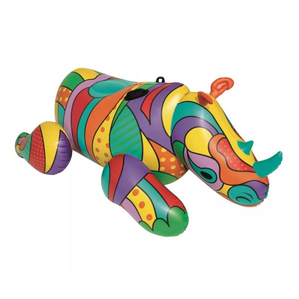 Bestway gonfiabile cavalcabile rhino pop 201x102 cm con maniglie - 41116 -
