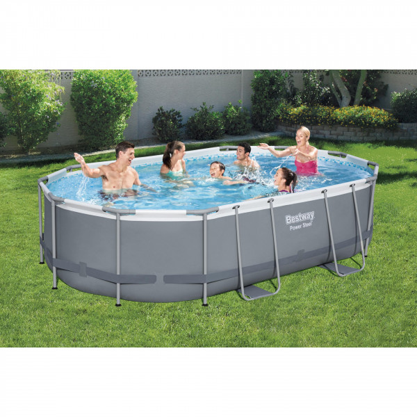 Piscina fuori terra ovale Bestway 56448 Power Steel 488x305x107 cm