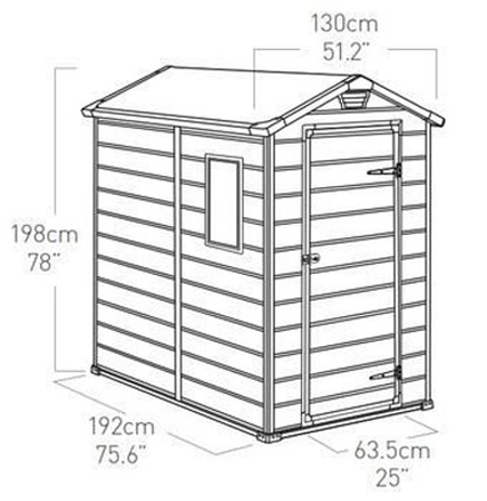 Casetta da giardino Keter Manor 4X6 in resina colore grigio K203519